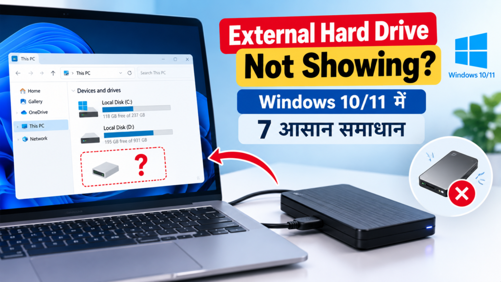 External Hard Drive Not Showing in Windows 10/11 - 7 Easy Solutions