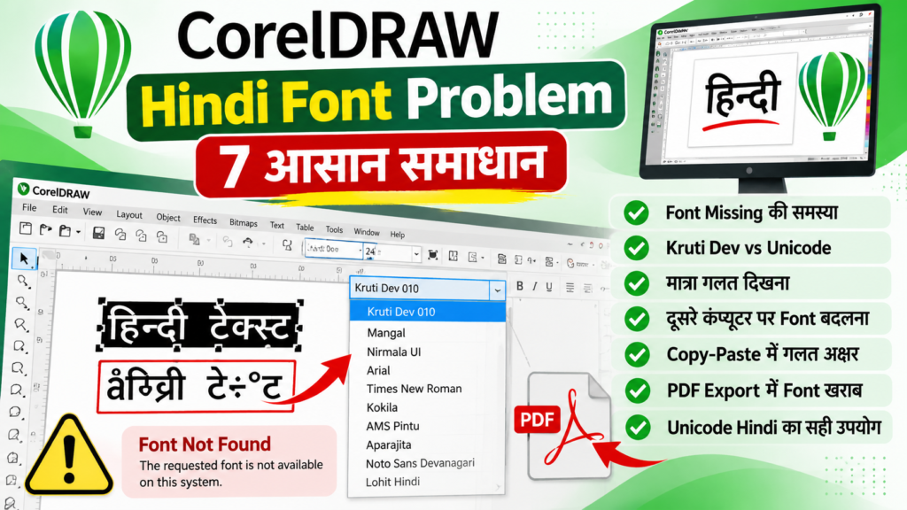 CorelDRAW Hindi Font Problem – Kruti Dev, Unicode and Hindi Font Solutions